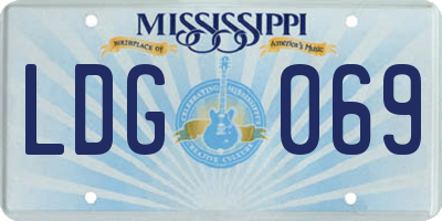 MS license plate LDG069