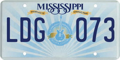 MS license plate LDG073