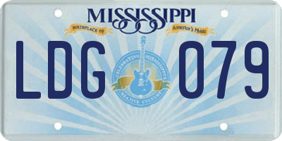 MS license plate LDG079
