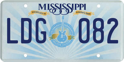 MS license plate LDG082