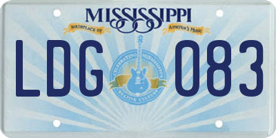 MS license plate LDG083