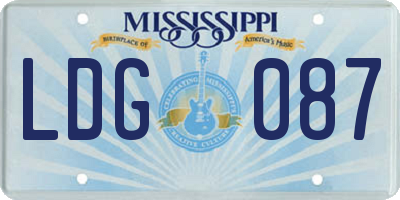MS license plate LDG087