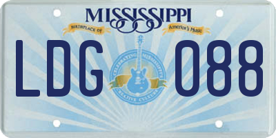MS license plate LDG088