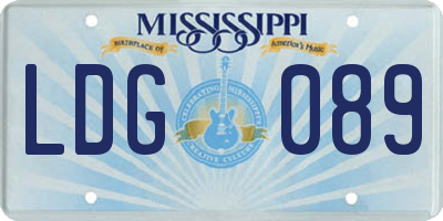 MS license plate LDG089