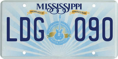 MS license plate LDG090