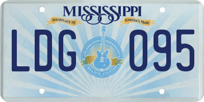 MS license plate LDG095