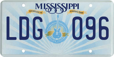 MS license plate LDG096