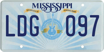 MS license plate LDG097