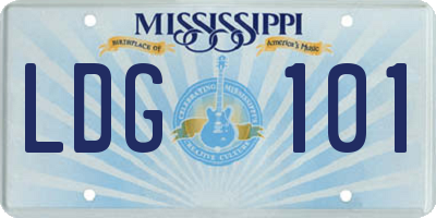 MS license plate LDG101