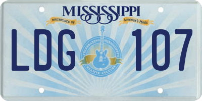 MS license plate LDG107