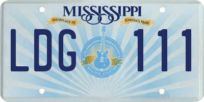 MS license plate LDG111