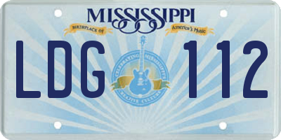 MS license plate LDG112