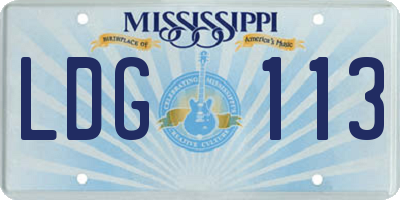 MS license plate LDG113