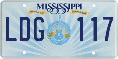 MS license plate LDG117