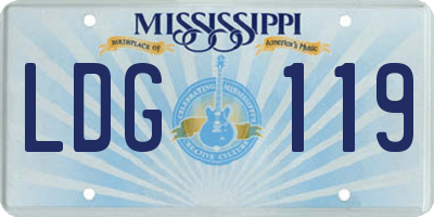MS license plate LDG119