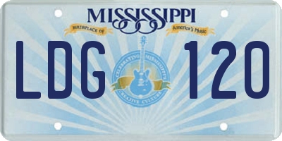 MS license plate LDG120