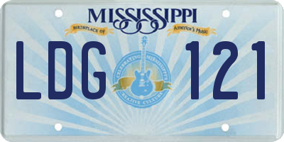 MS license plate LDG121