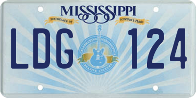 MS license plate LDG124
