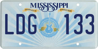 MS license plate LDG133