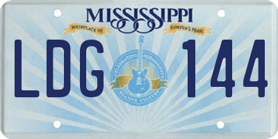MS license plate LDG144