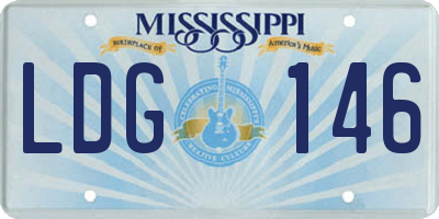 MS license plate LDG146