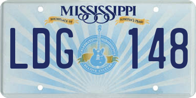 MS license plate LDG148