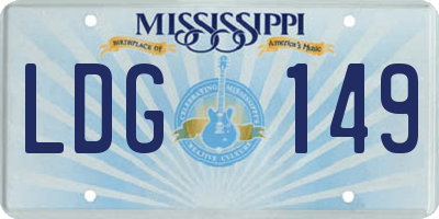 MS license plate LDG149