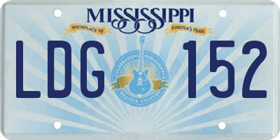 MS license plate LDG152