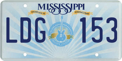 MS license plate LDG153