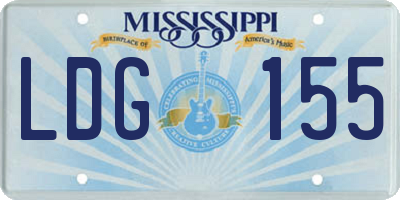 MS license plate LDG155