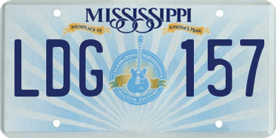 MS license plate LDG157