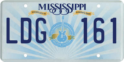 MS license plate LDG161