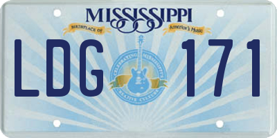 MS license plate LDG171