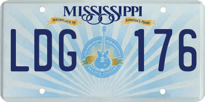 MS license plate LDG176