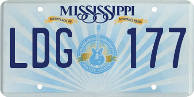 MS license plate LDG177