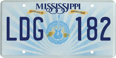 MS license plate LDG182