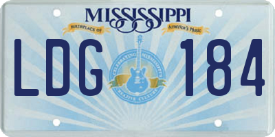 MS license plate LDG184