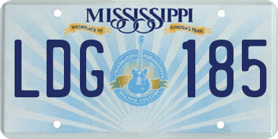 MS license plate LDG185