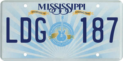 MS license plate LDG187