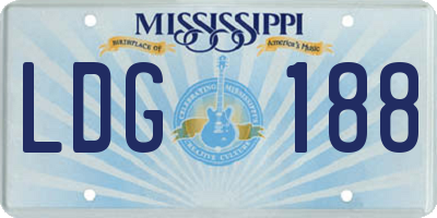 MS license plate LDG188
