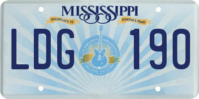 MS license plate LDG190
