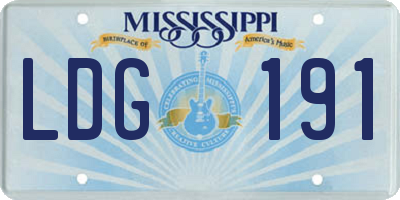MS license plate LDG191