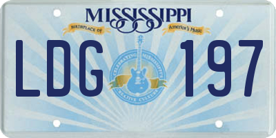 MS license plate LDG197