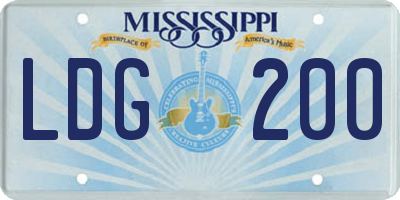 MS license plate LDG200