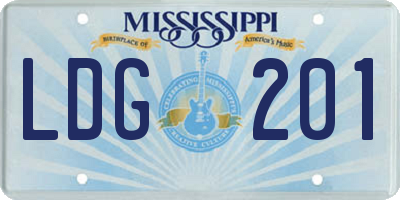 MS license plate LDG201