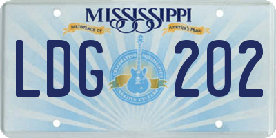 MS license plate LDG202