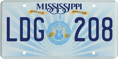 MS license plate LDG208