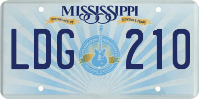 MS license plate LDG210