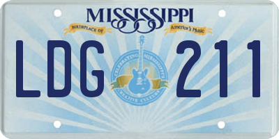 MS license plate LDG211