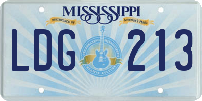 MS license plate LDG213